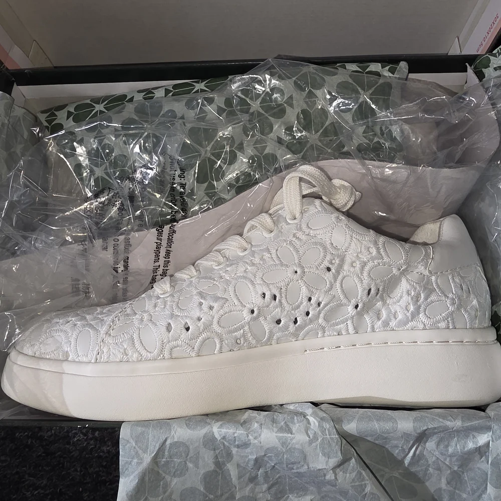 Kate Spade White Lace Sneakers